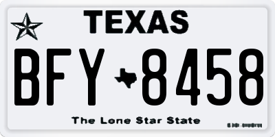 TX license plate BFY8458