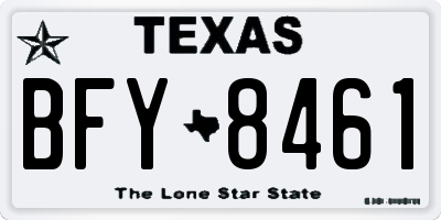 TX license plate BFY8461