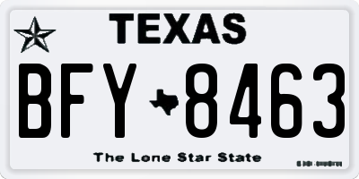 TX license plate BFY8463