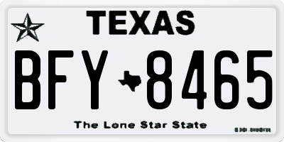 TX license plate BFY8465
