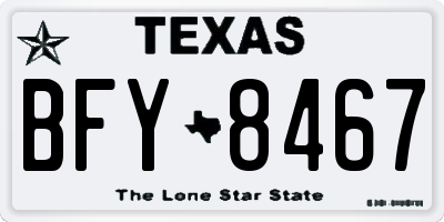 TX license plate BFY8467
