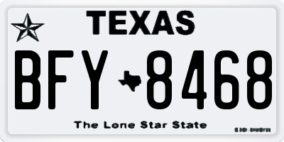 TX license plate BFY8468
