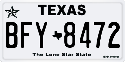 TX license plate BFY8472