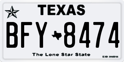 TX license plate BFY8474