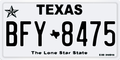 TX license plate BFY8475