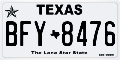 TX license plate BFY8476