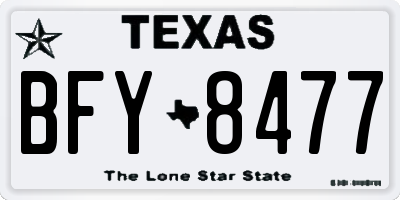 TX license plate BFY8477