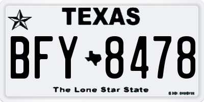 TX license plate BFY8478