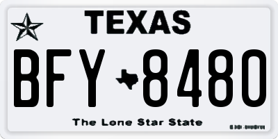 TX license plate BFY8480