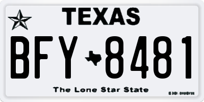 TX license plate BFY8481