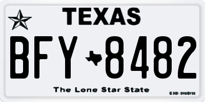TX license plate BFY8482