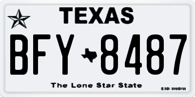 TX license plate BFY8487