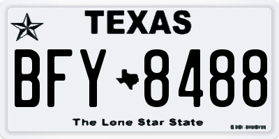 TX license plate BFY8488