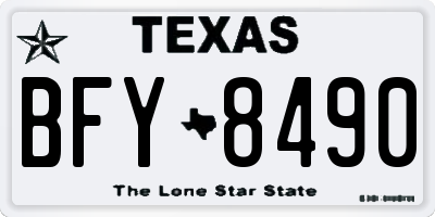 TX license plate BFY8490