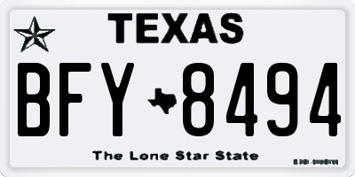 TX license plate BFY8494