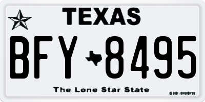 TX license plate BFY8495