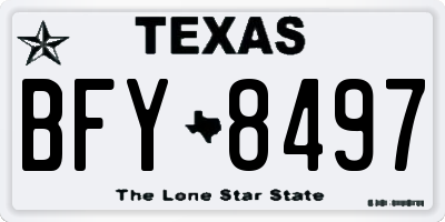 TX license plate BFY8497