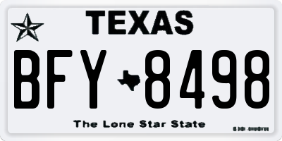 TX license plate BFY8498