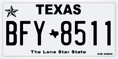 TX license plate BFY8511