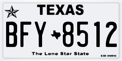 TX license plate BFY8512