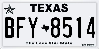 TX license plate BFY8514