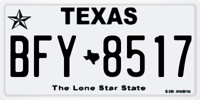 TX license plate BFY8517