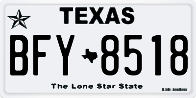 TX license plate BFY8518