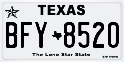 TX license plate BFY8520