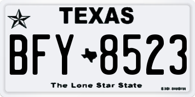 TX license plate BFY8523