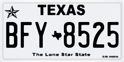 TX license plate BFY8525