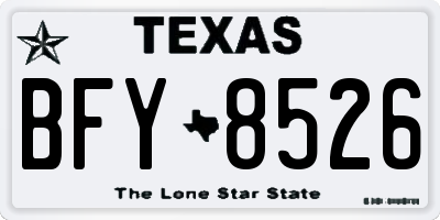 TX license plate BFY8526