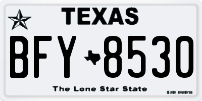 TX license plate BFY8530