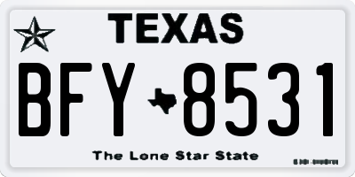 TX license plate BFY8531