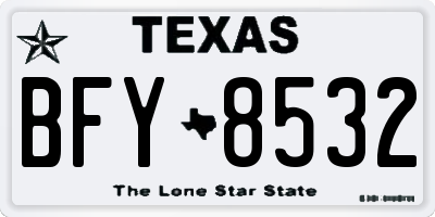 TX license plate BFY8532