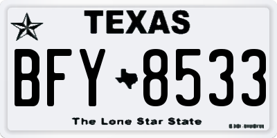 TX license plate BFY8533