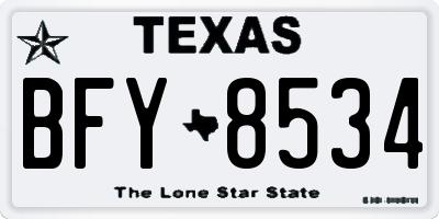 TX license plate BFY8534