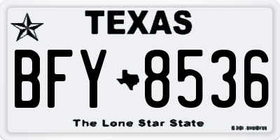 TX license plate BFY8536