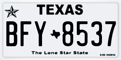 TX license plate BFY8537