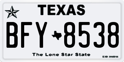 TX license plate BFY8538