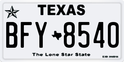 TX license plate BFY8540