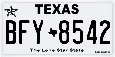 TX license plate BFY8542