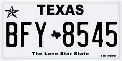 TX license plate BFY8545