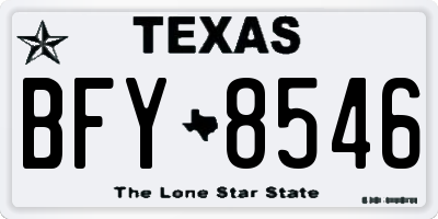 TX license plate BFY8546