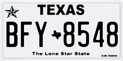 TX license plate BFY8548