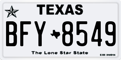 TX license plate BFY8549