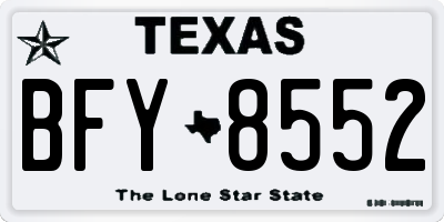TX license plate BFY8552