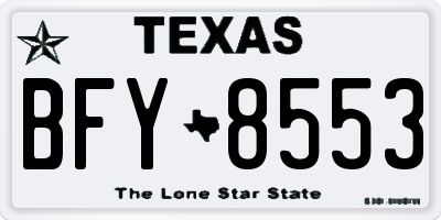 TX license plate BFY8553