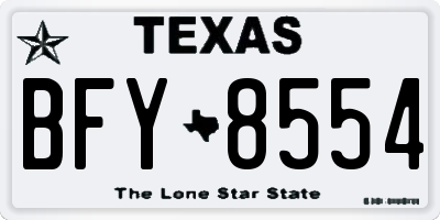 TX license plate BFY8554