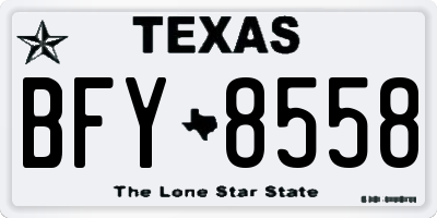 TX license plate BFY8558