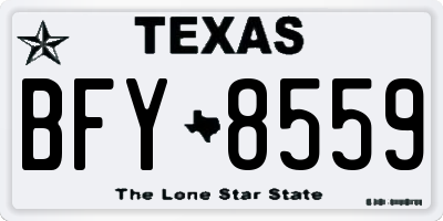 TX license plate BFY8559